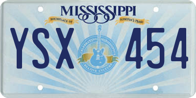 MS license plate YSX454