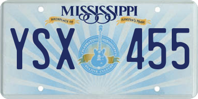 MS license plate YSX455