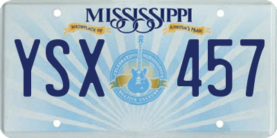 MS license plate YSX457
