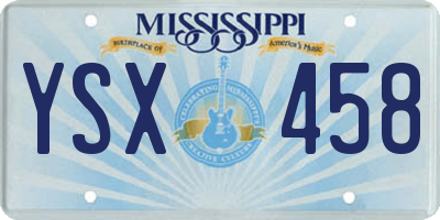 MS license plate YSX458