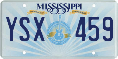 MS license plate YSX459