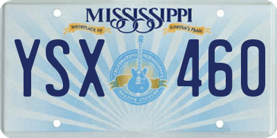 MS license plate YSX460