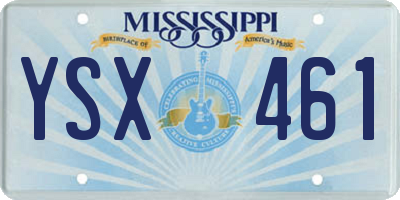 MS license plate YSX461