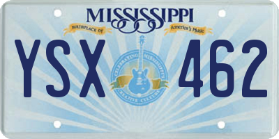 MS license plate YSX462
