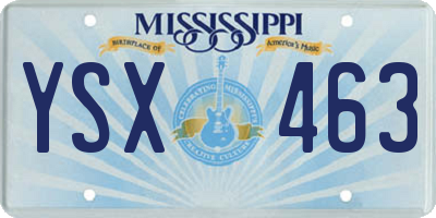 MS license plate YSX463