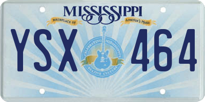MS license plate YSX464