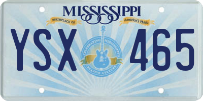 MS license plate YSX465