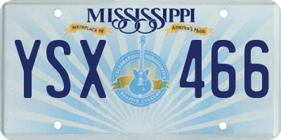 MS license plate YSX466