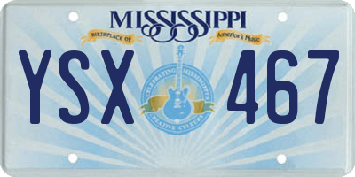 MS license plate YSX467