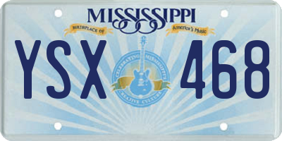 MS license plate YSX468
