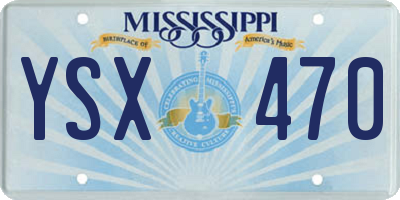 MS license plate YSX470