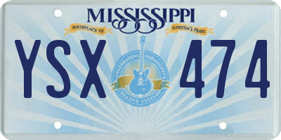 MS license plate YSX474