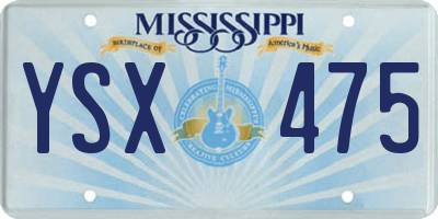 MS license plate YSX475