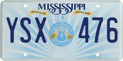MS license plate YSX476