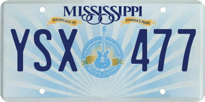 MS license plate YSX477