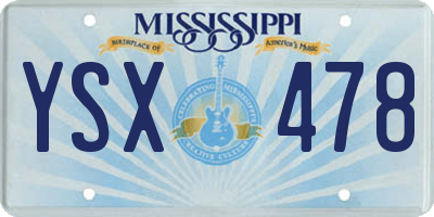 MS license plate YSX478