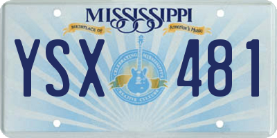 MS license plate YSX481