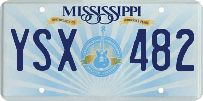 MS license plate YSX482