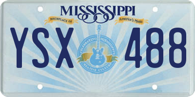 MS license plate YSX488