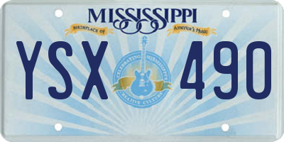 MS license plate YSX490