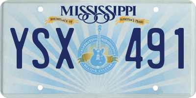 MS license plate YSX491