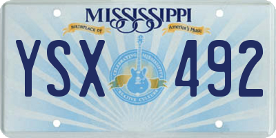 MS license plate YSX492