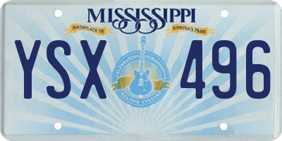 MS license plate YSX496