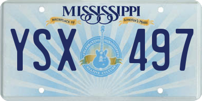 MS license plate YSX497