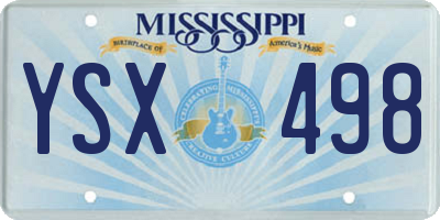 MS license plate YSX498