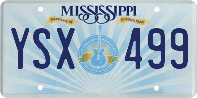 MS license plate YSX499