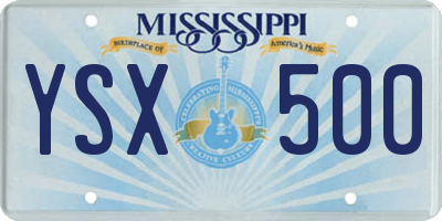 MS license plate YSX500