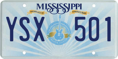 MS license plate YSX501