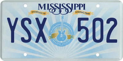 MS license plate YSX502