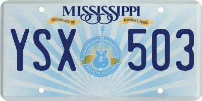MS license plate YSX503