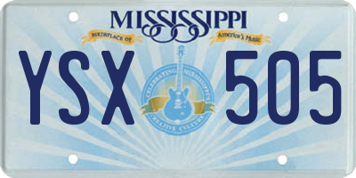 MS license plate YSX505