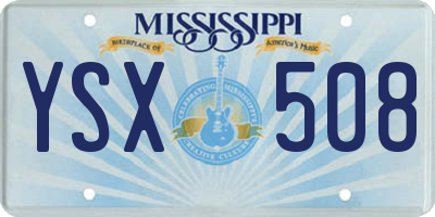 MS license plate YSX508