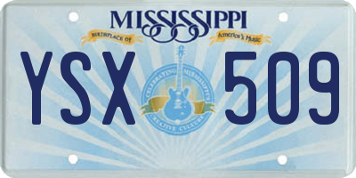 MS license plate YSX509