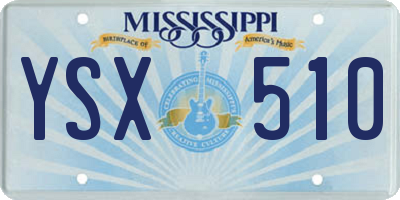 MS license plate YSX510