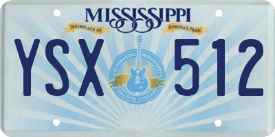 MS license plate YSX512