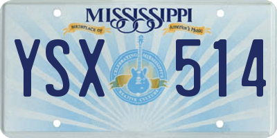 MS license plate YSX514
