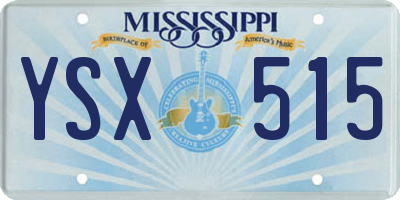 MS license plate YSX515