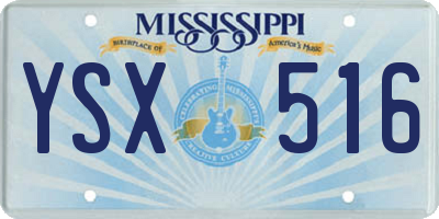 MS license plate YSX516