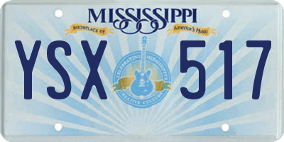 MS license plate YSX517