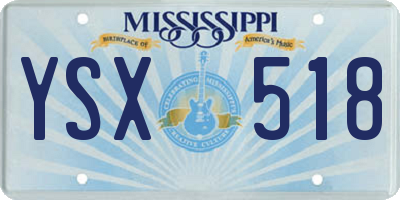 MS license plate YSX518