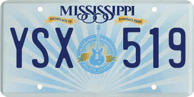 MS license plate YSX519