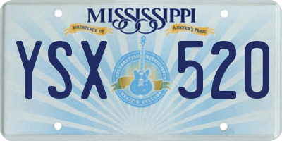 MS license plate YSX520