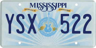 MS license plate YSX522