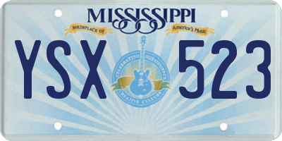 MS license plate YSX523