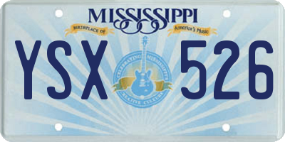 MS license plate YSX526