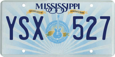 MS license plate YSX527